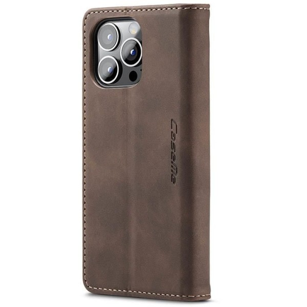 Чохол-книжка CaseMe Нубук для iPhone 13 Pro темно-коричневий