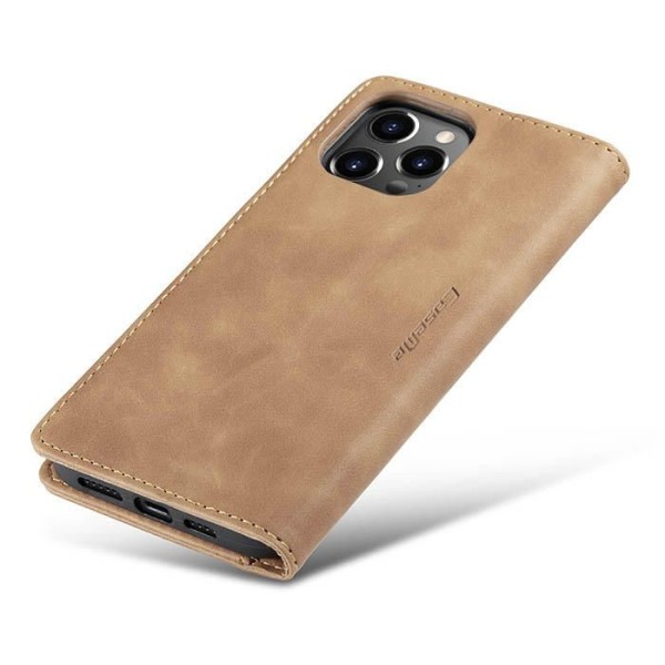 Чохол-книжка CaseMe Нубук для iPhone 13 Pro світло-коричневий