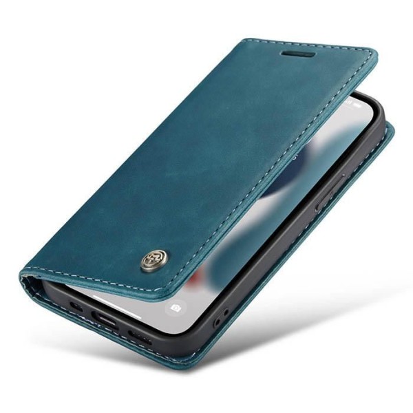 Чохол-книжка CaseMe Нубук для iPhone 13 Pro бірюзовий