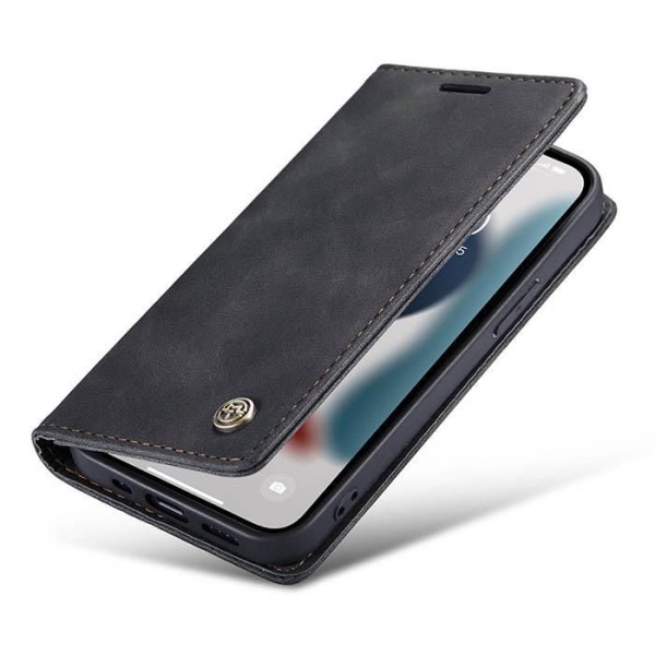 Чохол-книжка CaseMe Нубук для iPhone 13 чорний