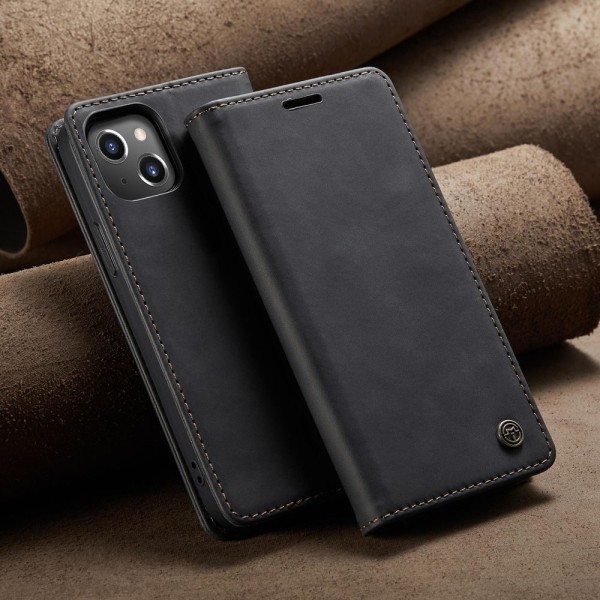Чохол-книжка CaseMe Нубук для iPhone 13 чорний