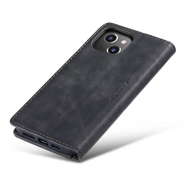 Чохол-книжка CaseMe Нубук для iPhone 13 чорний