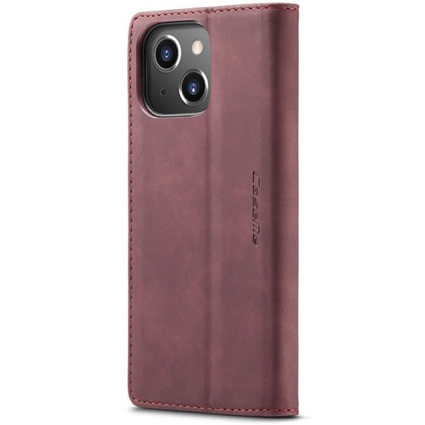 Чохол-книжка CaseMe Нубук для iPhone 13 бордовий