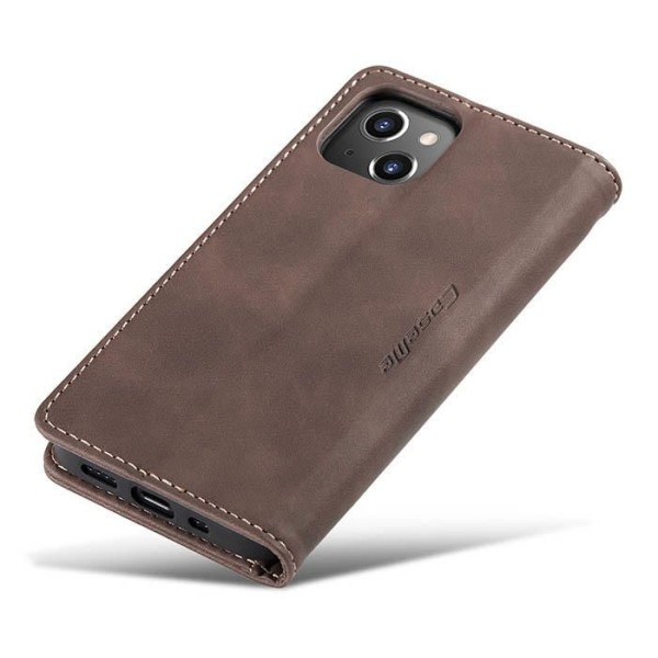 Чохол-книжка CaseMe Нубук для iPhone 13 темно-коричневий
