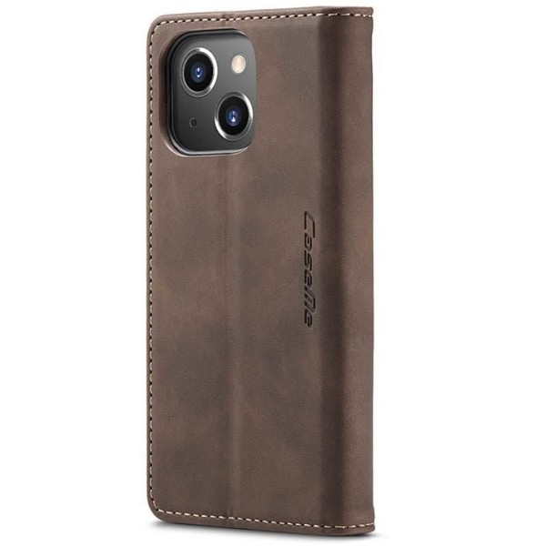 Чохол-книжка CaseMe Нубук для iPhone 13 темно-коричневий