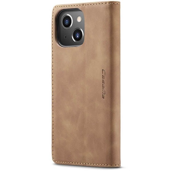 Чохол-книжка CaseMe Нубук для iPhone 13 світло-коричневий