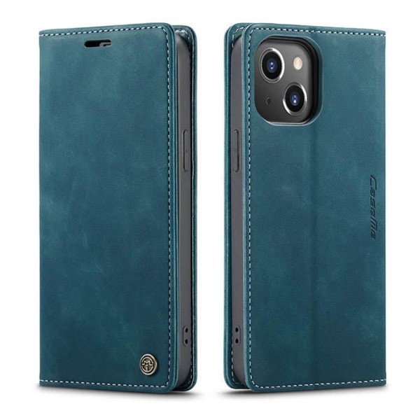 Чохол-книжка CaseMe Нубук для iPhone 13 бірюзовий