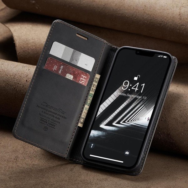 Чохол-книжка CaseMe Нубук для iPhone 14 Plus чорний