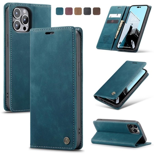 Чохол-книжка CaseMe Нубук для iPhone 14 Pro Max бірюзовий