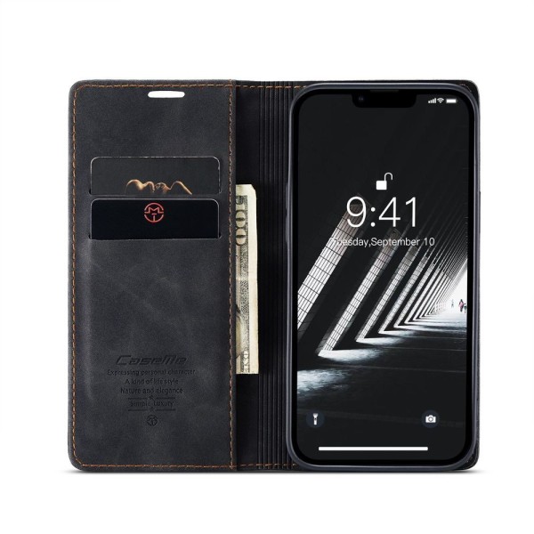 Чохол-книжка CaseMe Нубук для iPhone 14 чорний