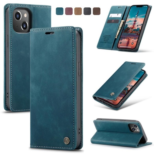 Чохол-книжка CaseMe Нубук для iPhone 14 бірюзовий