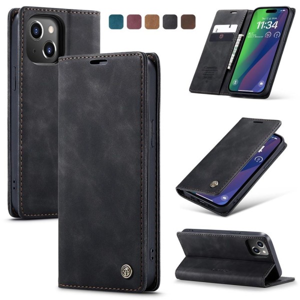 Чохол-книжка CaseMe Нубук для iPhone 15 Plus чорний