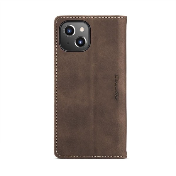 Чохол-книжка CaseMe Нубук для iPhone 15 Plus темно-коричневий