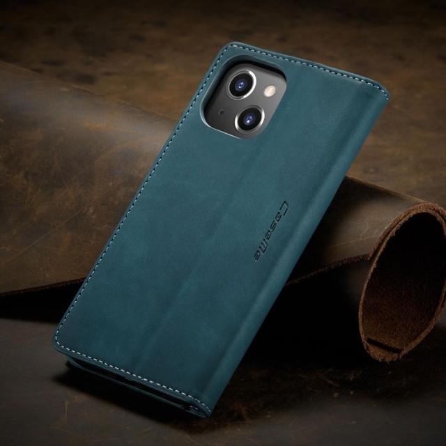 Чохол-книжка CaseMe Нубук для iPhone 15 Plus бірюзовий