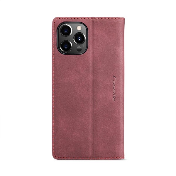 Чохол-книжка CaseMe Нубук для iPhone 15 Pro Max бордовий