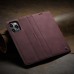 Чохол-книжка CaseMe Нубук для iPhone 15 Pro бордовий