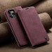 Чохол-книжка CaseMe Нубук для iPhone 15 Pro бордовий