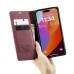 Чохол-книжка CaseMe Нубук для iPhone 15 Pro бордовий