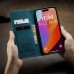 Чохол-книжка CaseMe Нубук для iPhone 15 Pro бірюзовий