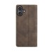 Чехол-книжка CaseMe Нубук для iPhone 16 Plus тёмно-коричневый