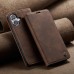 Чехол-книжка CaseMe Нубук для iPhone 16 Plus тёмно-коричневый