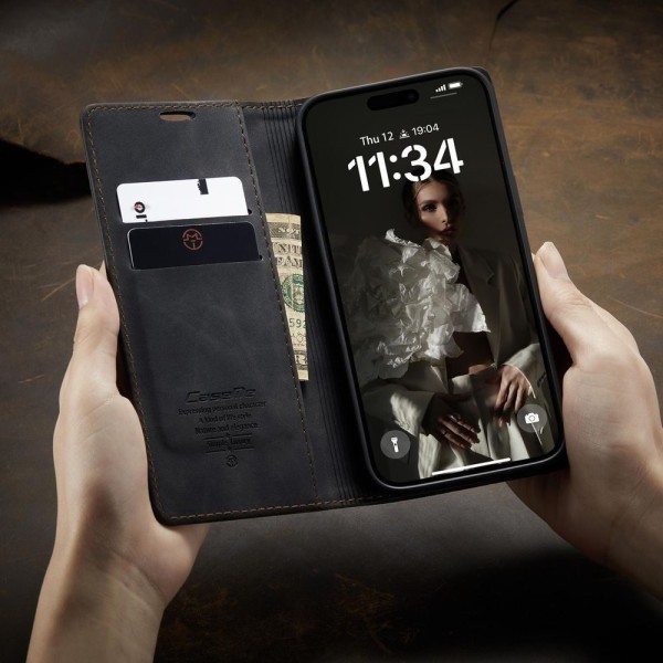 Чохол-книжка CaseMe Нубук для iPhone 16 Pro Max чорний