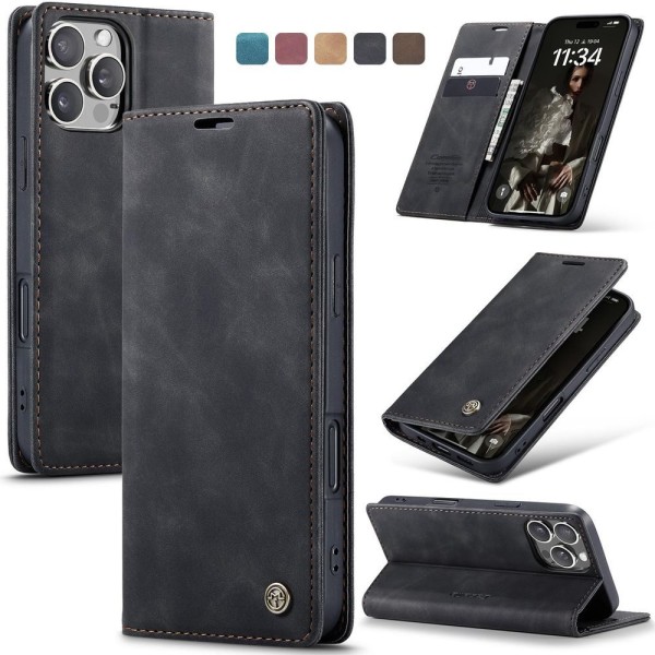 Чохол-книжка CaseMe Нубук для iPhone 16 Pro Max чорний