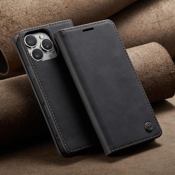 Чохол-книжка CaseMe Нубук для iPhone 16 Pro чорний