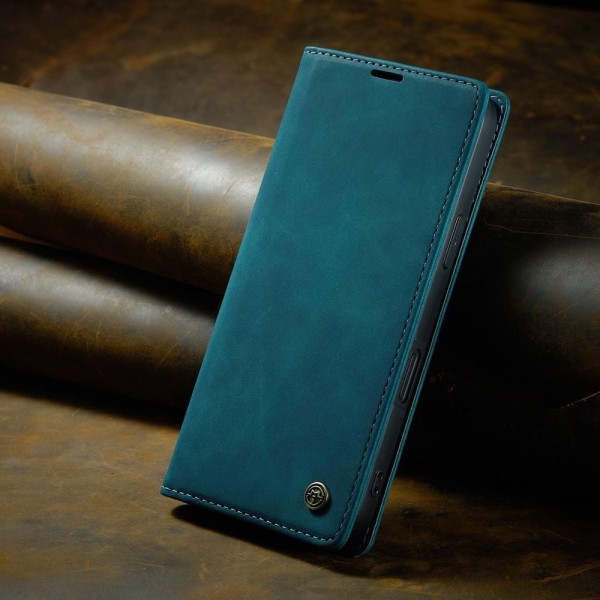 Чохол-книжка CaseMe Нубук для iPhone 16 бірюзовий