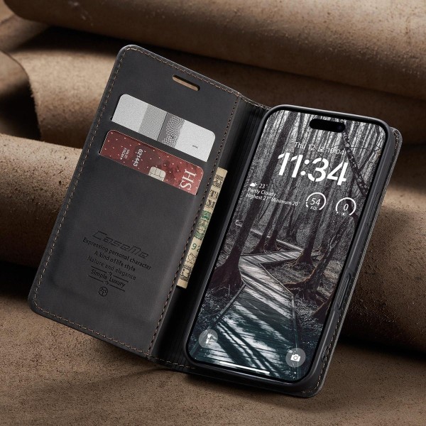 Чохол-книжка CaseMe Нубук для iPhone 17 Pro Max чорний