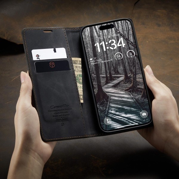 Чохол-книжка CaseMe Нубук для iPhone 17 Pro Max чорний