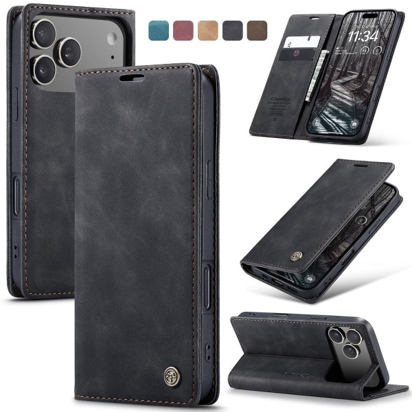 Чохол-книжка CaseMe Нубук для iPhone 17 Pro Max чорний