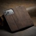 Чохол-книжка CaseMe Нубук для iPhone 17 Pro Max темно-коричневий