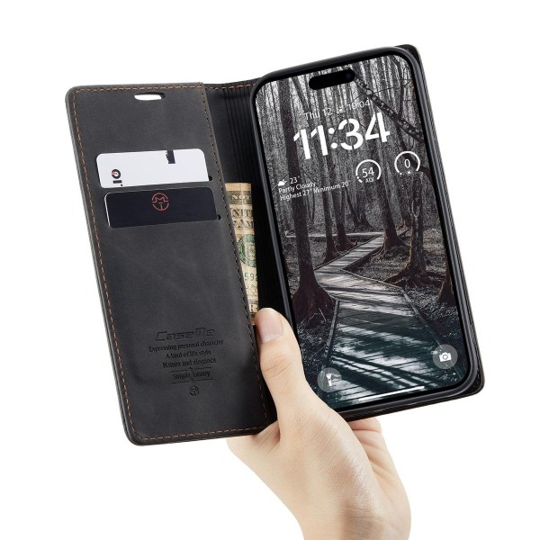Чохол-книжка CaseMe Нубук для iPhone 17 Pro чорний