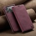 Чохол-книжка CaseMe Нубук для iPhone 17 Pro бордовий