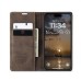 Чохол-книжка CaseMe Нубук для iPhone 17 Pro темно-коричневий