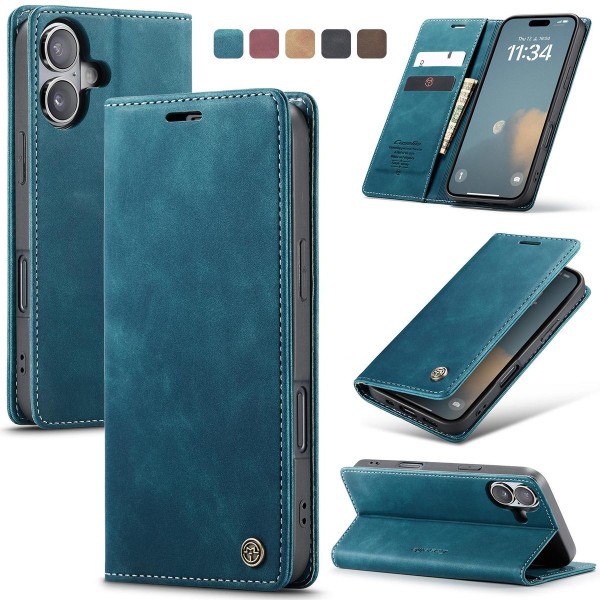 Чохол-книжка CaseMe Нубук для iPhone 17 бірюзовий