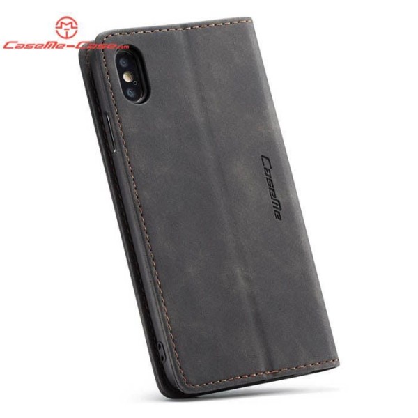 Чохол-книжка CaseMe Нубук для iPhone X чорний