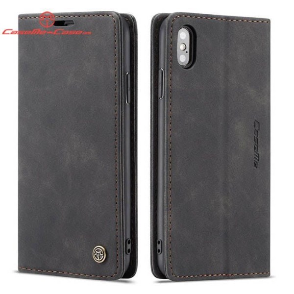 Чохол-книжка CaseMe Нубук для iPhone X чорний