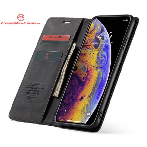 Чохол-книжка CaseMe Нубук для iPhone X чорний