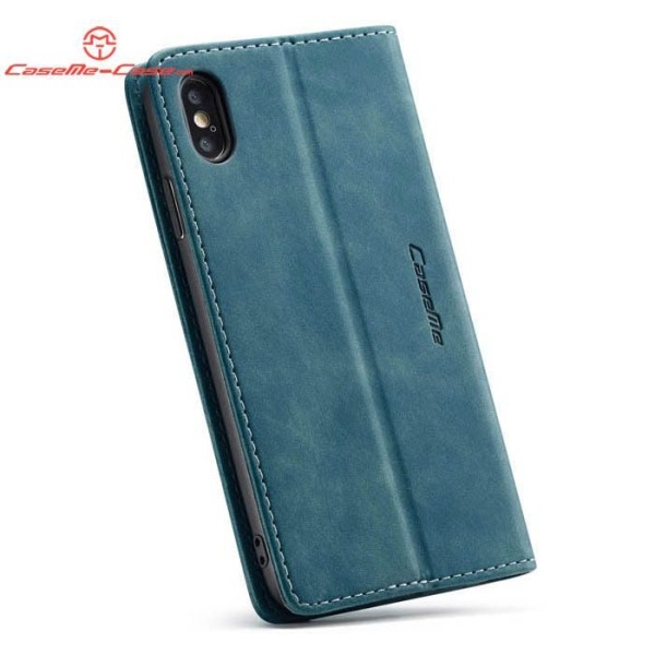 Чохол-книжка CaseMe Нубук для iPhone X бірюзовий