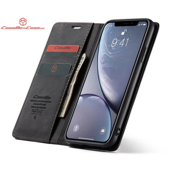 Чохол-книжка CaseMe Нубук для iPhone XR чорний