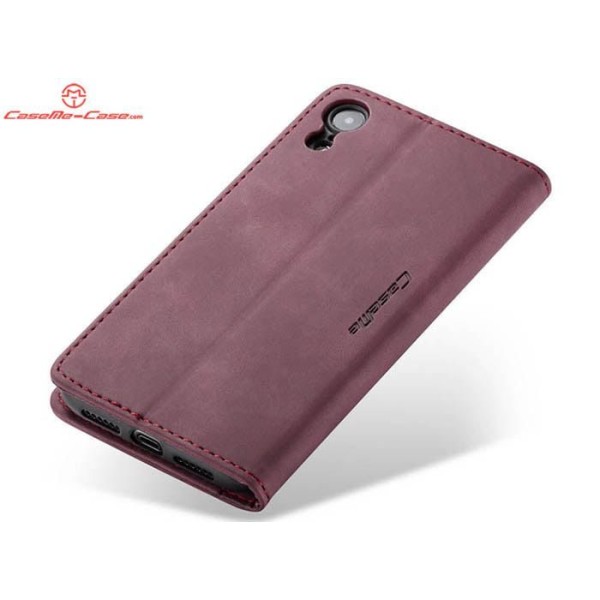 Чохол-книжка CaseMe Нубук для iPhone XR бордовий