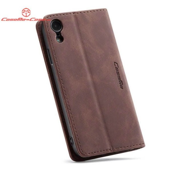 Чохол-книжка CaseMe Нубук для iPhone XR темно-коричневий