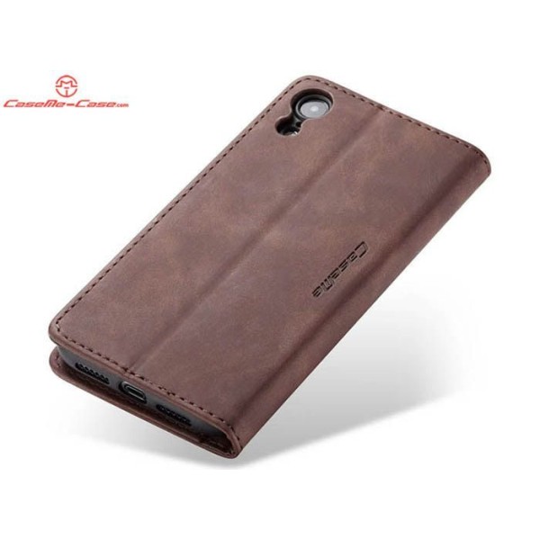 Чохол-книжка CaseMe Нубук для iPhone XR темно-коричневий