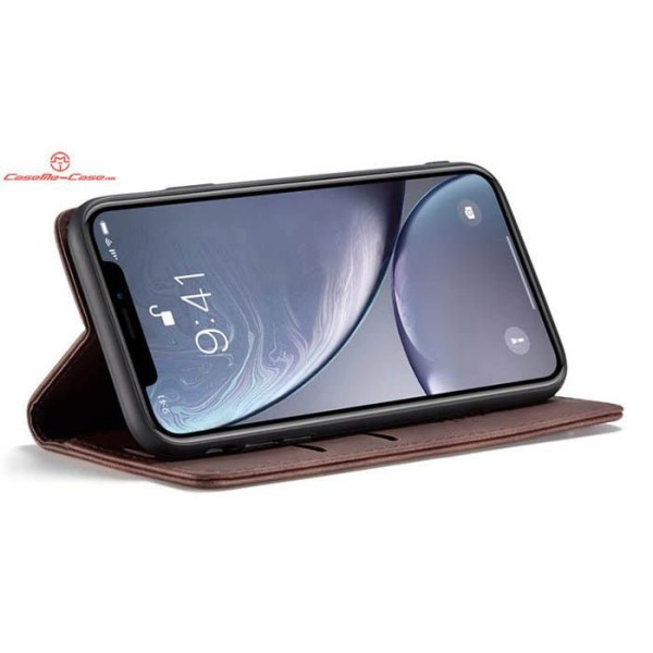 Чохол-книжка CaseMe Нубук для iPhone XR темно-коричневий