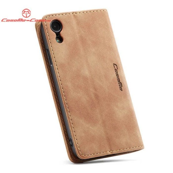 Чохол-книжка CaseMe Нубук для iPhone XR світло-коричневий