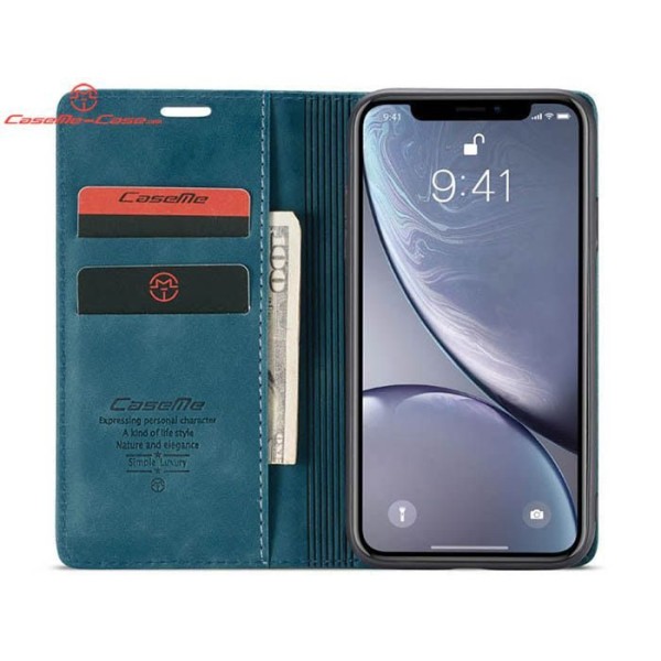 Чохол-книжка CaseMe Нубук для iPhone XR бірюзовий