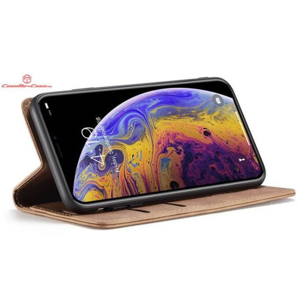 Чохол-книжка CaseMe Нубук для iPhone XS Max світло-коричневий