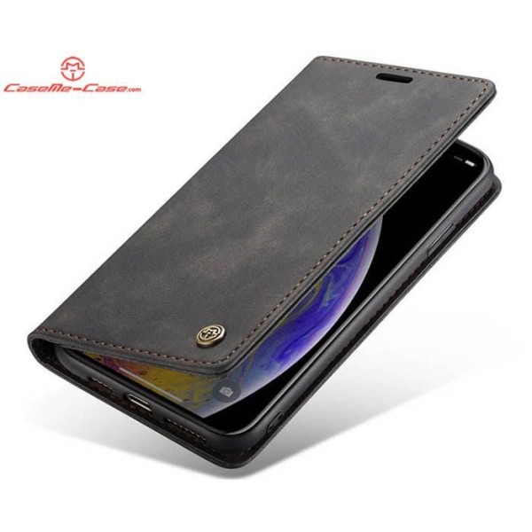 Чохол-книжка CaseMe Нубук для iPhone XS чорний